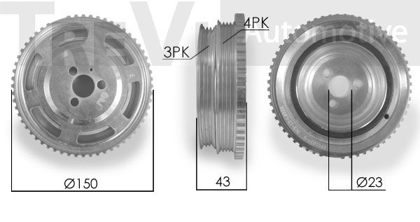 TREVI AUTOMOTIVE Rihmaratas,väntvõll PC1153